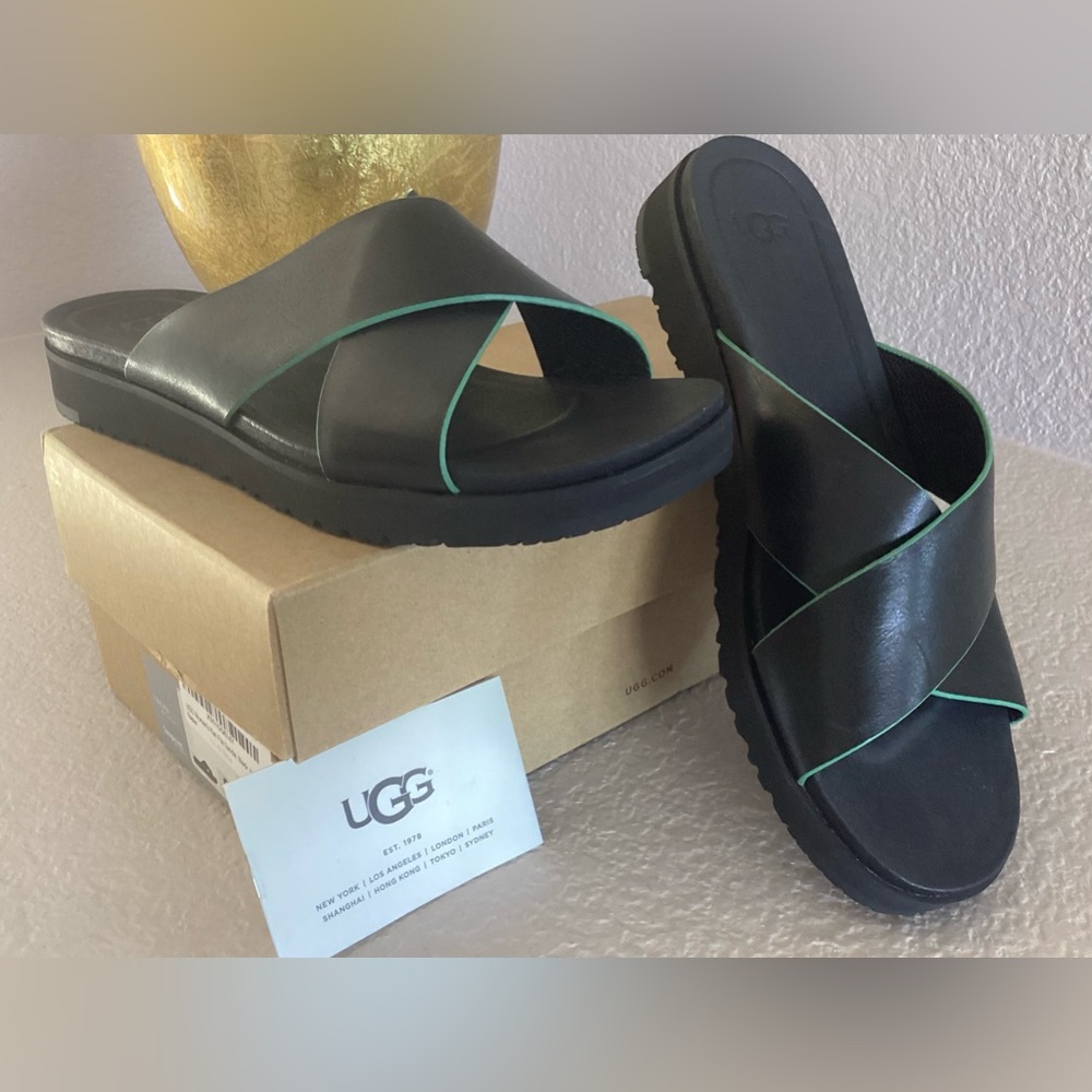 UGG Kari Leather Slide Sandal NIB